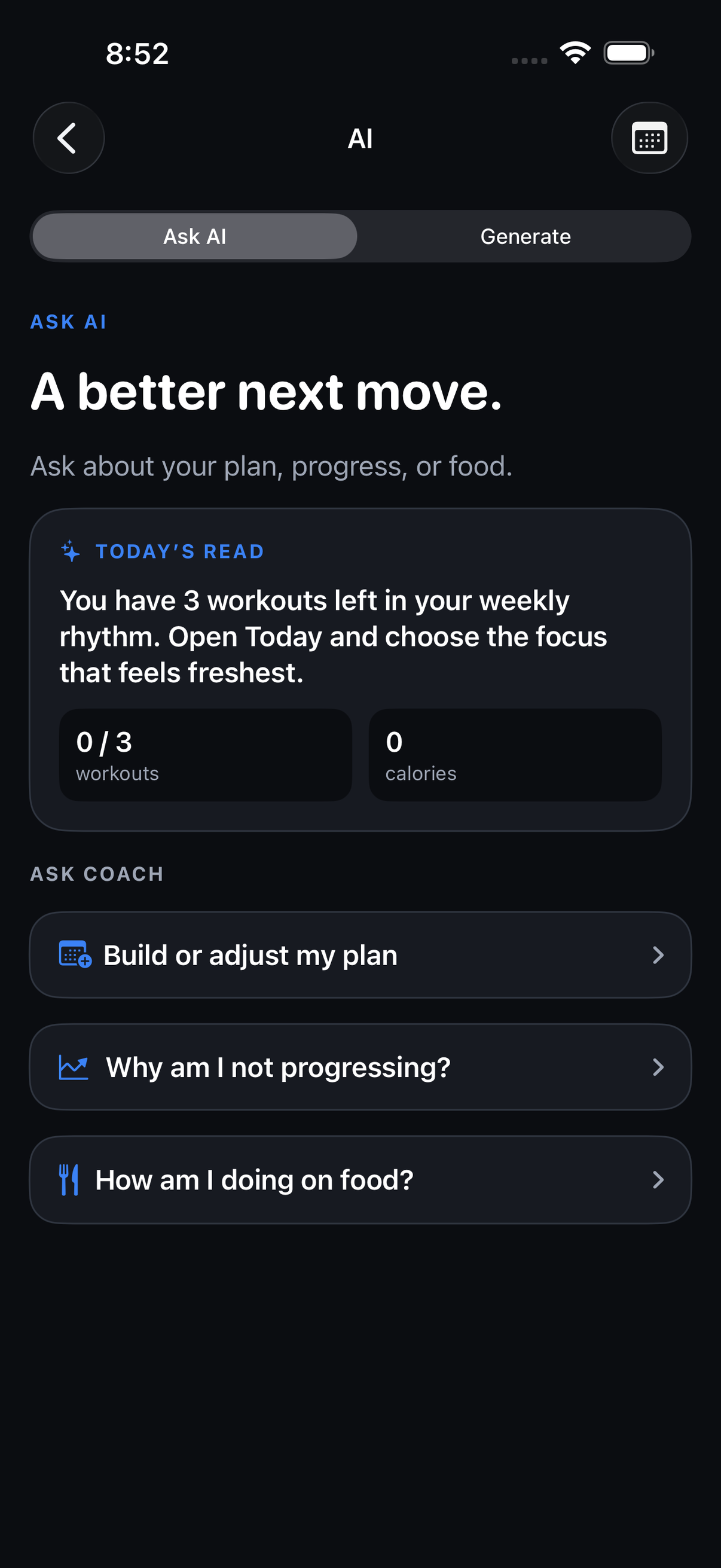 Ask AI. A better next move. Today’s Read and Ask Coach.